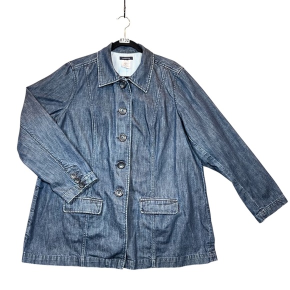 Lands' End Jackets & Blazers - Lands' End Denim Chore‎ Jacket Women's L/XL* (no tag) Classic Cotton Preppy